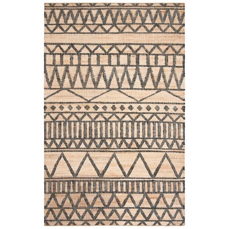 Safavieh Kilim Hand Loomed Large Rectangle Area RugNatural & Charcoal 8 x 10 ft. KLM752A-8